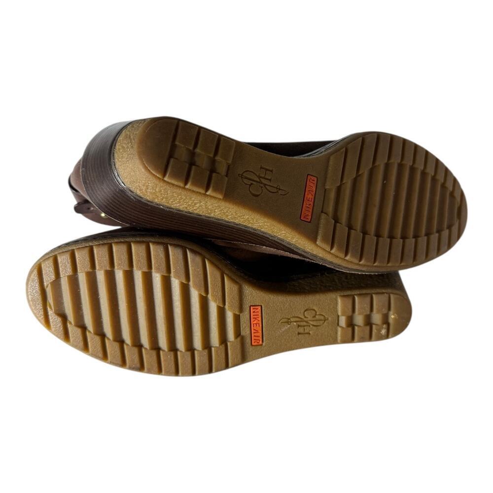 Cole Haan Shoes Women 6.5 B Brown Suede Rayna Waterproof Leather Wood Wedge Boot - Picture 9 of 9